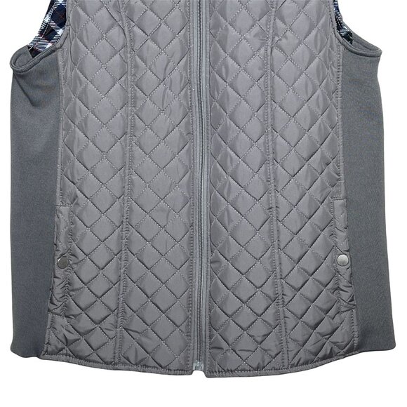 Kim Rogers Vest Womens Small Jacket Sleeveless Quilted Full Zip Fall Coat Gray - Picture 3 of 12